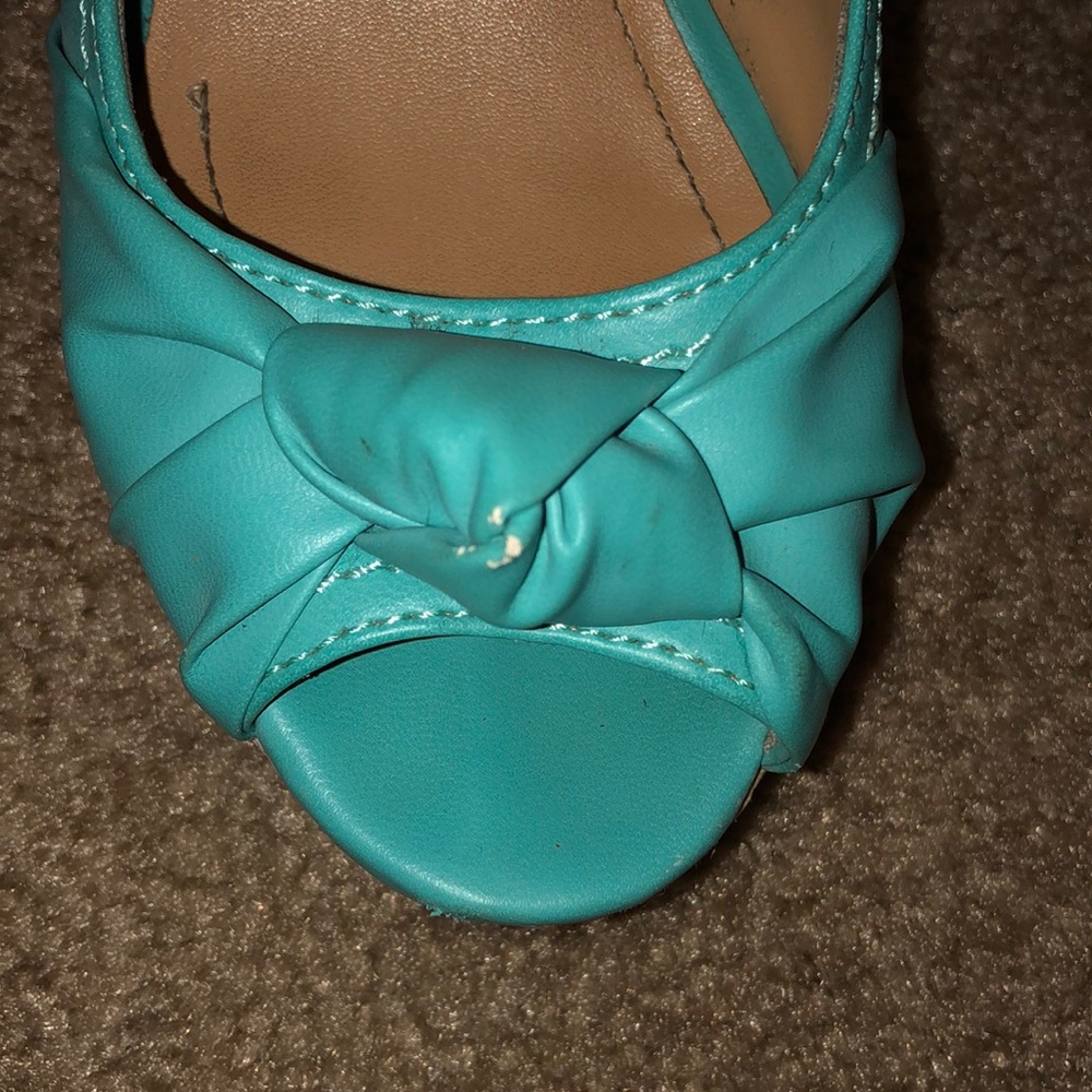 Turquoise wedge heels - Picture 4 of 4
